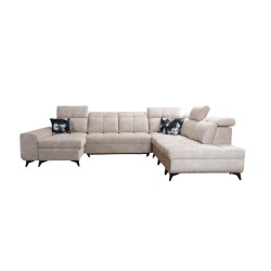 Functional U-shaped corner sofa Ascot X with Velvet fabric, Wave 4 | Furniture store