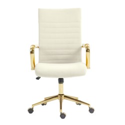 Silla giratoria de terciopelo (beige claro)