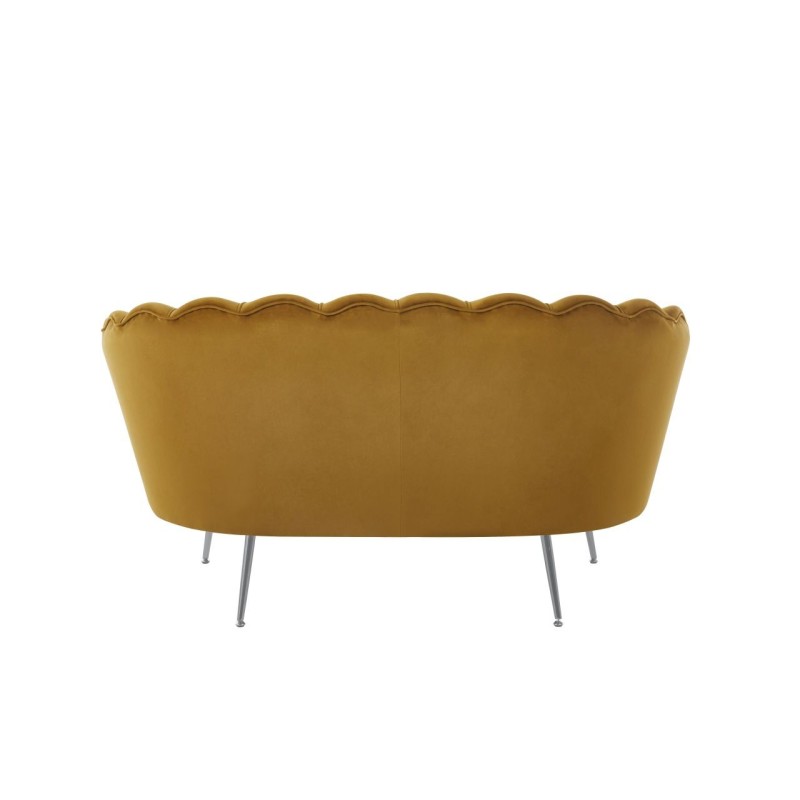 Samtsofa (Curry) /silberne Beine/