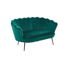 Velvet sofa (green) /black legs/