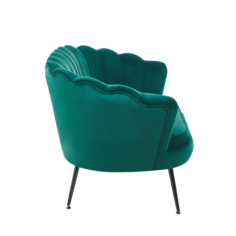 Velvet sofa (green) /black legs/
