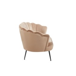 Samtsofa (Cappuccino) /schwarze Beine/