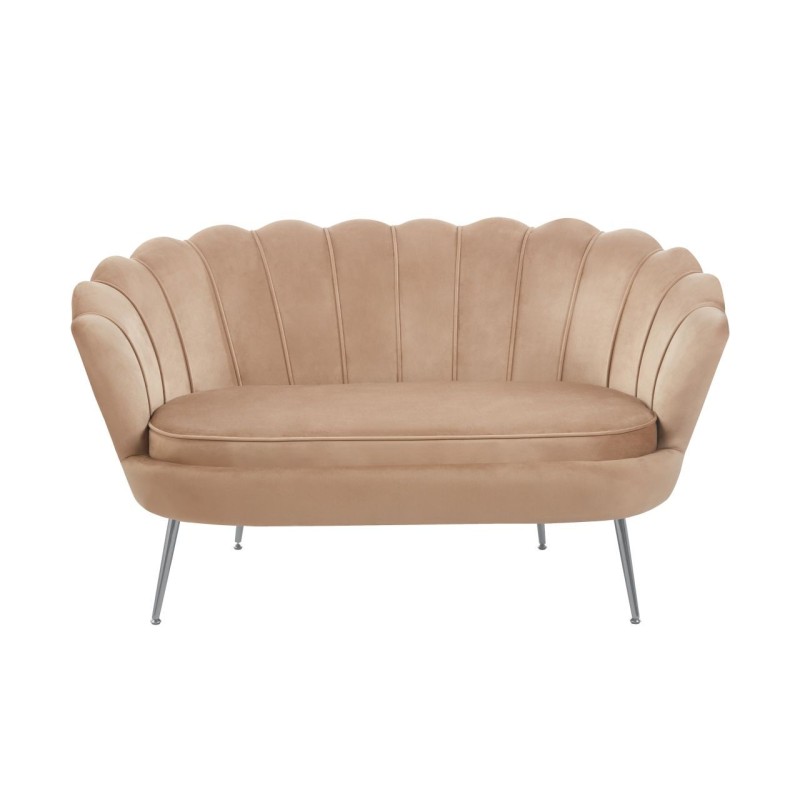 Velvet sofa (cappuccino) /silver legs/