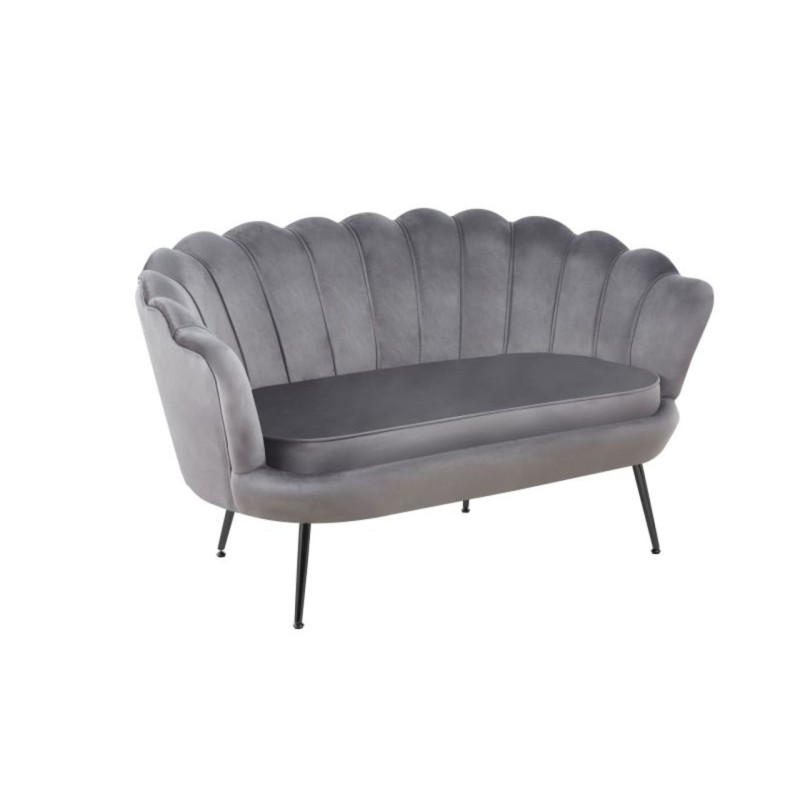 Sofa velvet (szara) /nogi czarne/