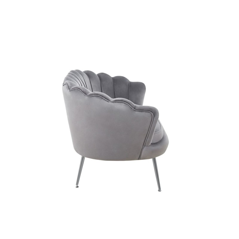 Samtsofa (grau) /silberne Beine/