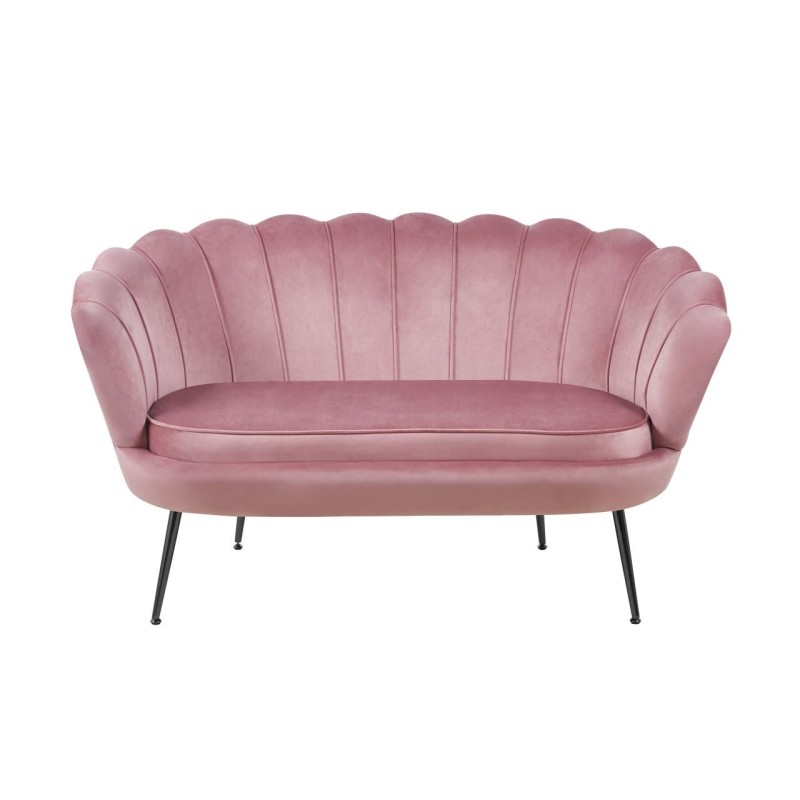 Samtsofa (rosa) /schwarze Beine/