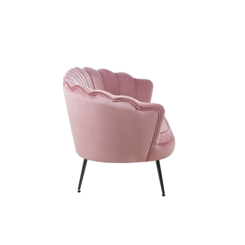 Velvet sofa (pink) /black legs/