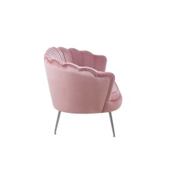 Sofa velvet (różowa) /nogi srebrne)
