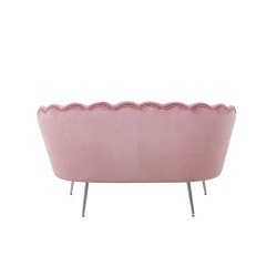 Velvet sofa (pink) / silver legs)