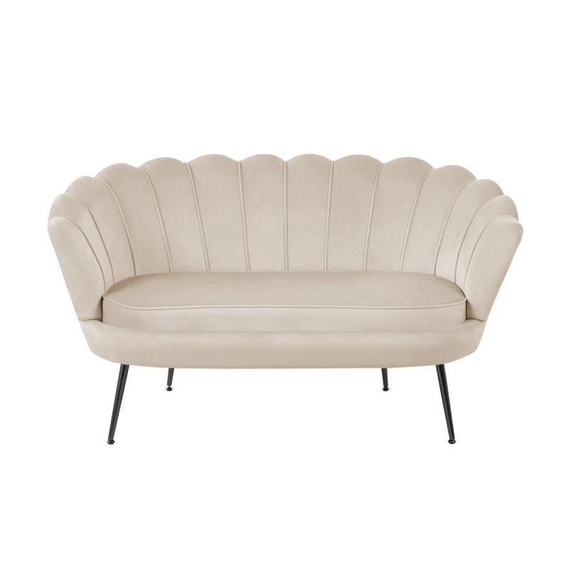 Velvet sofa (beige) /black legs/