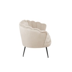 Sofa Samt (beige) /schwarze Beine/