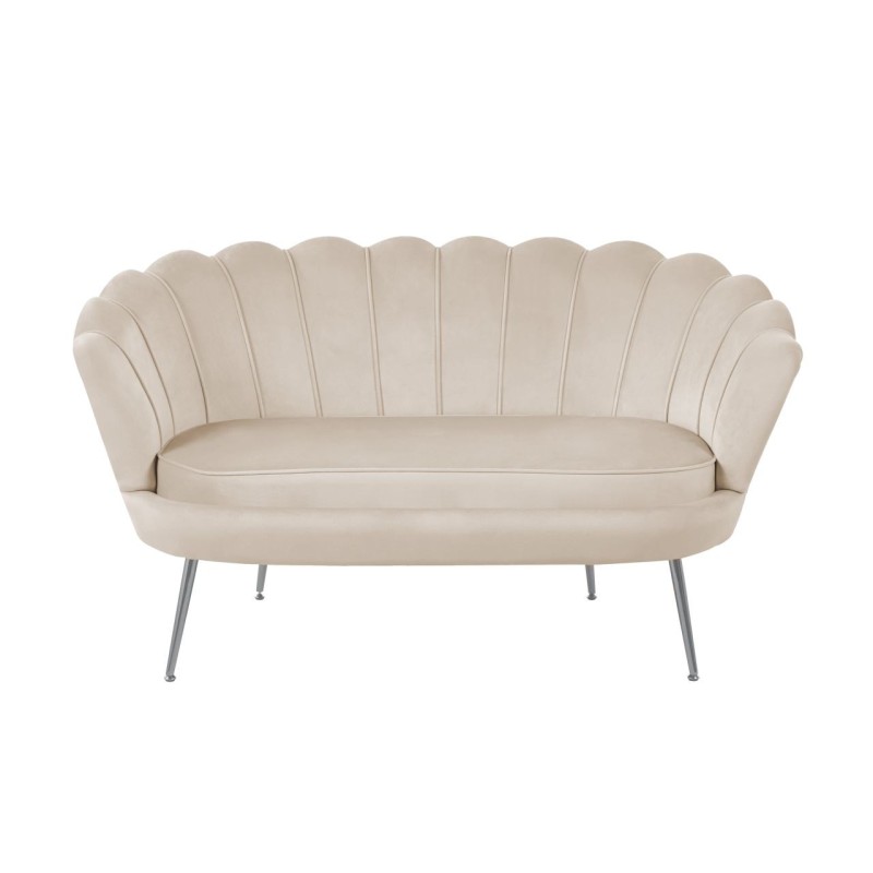 Sofa velvet (beżowa) /nogi srebrne/