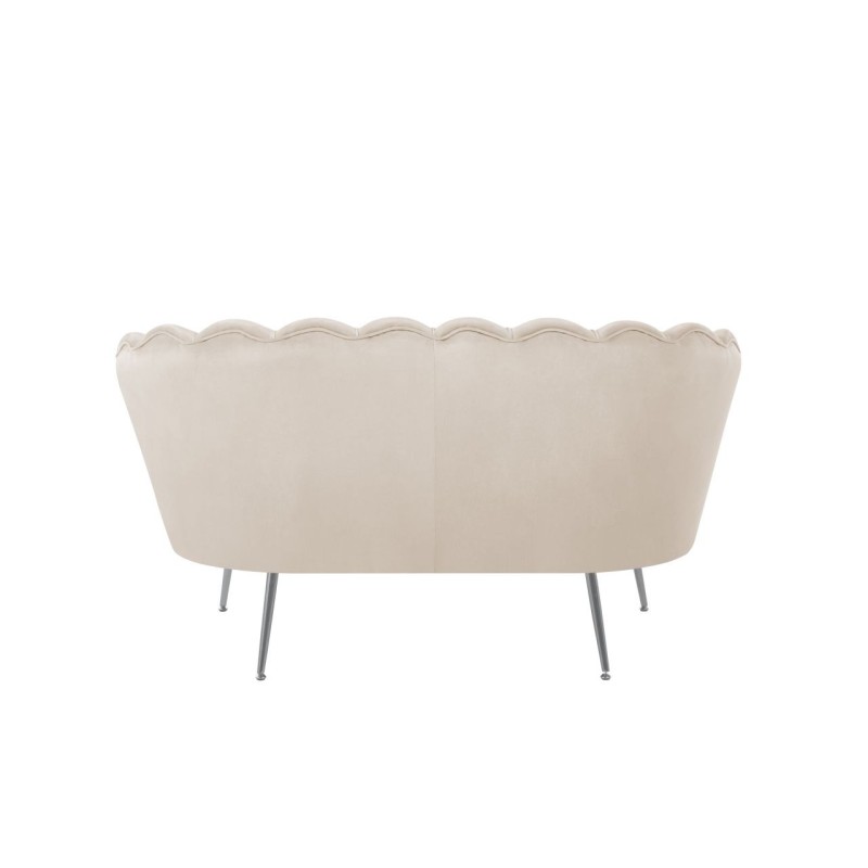 Sofa Samt (beige) /silberne Beine/
