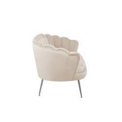Sofa Samt (beige) /silberne Beine/