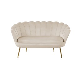 Sofa velvet (beżowa) /nogi złote/