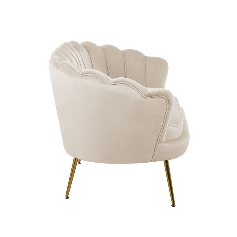 Velvet sofa (beige) /golden legs/