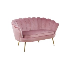 Velvet sofa (pink) /golden legs/