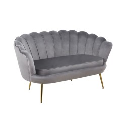 Velvet sofa (gray) /gold legs/