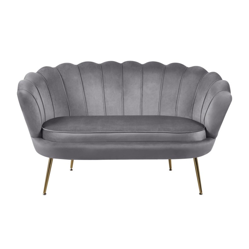 Velvet sofa (gray) /gold legs/
