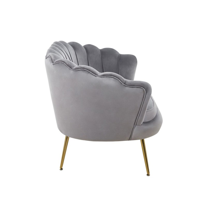 Velvet sofa (gray) /gold legs/