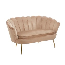 Sofa Samt (Cappuccino) /Goldene Beine/