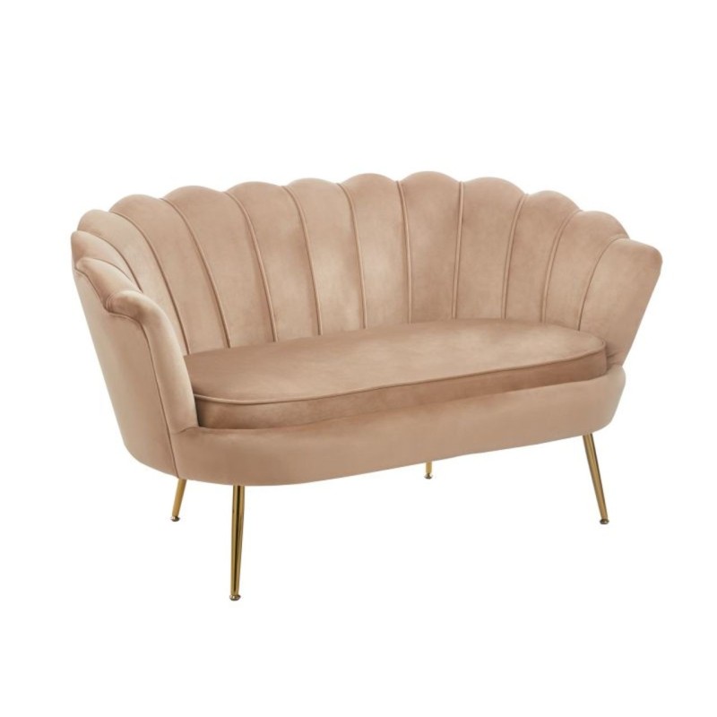 Sofa Samt (Cappuccino) /Goldene Beine/