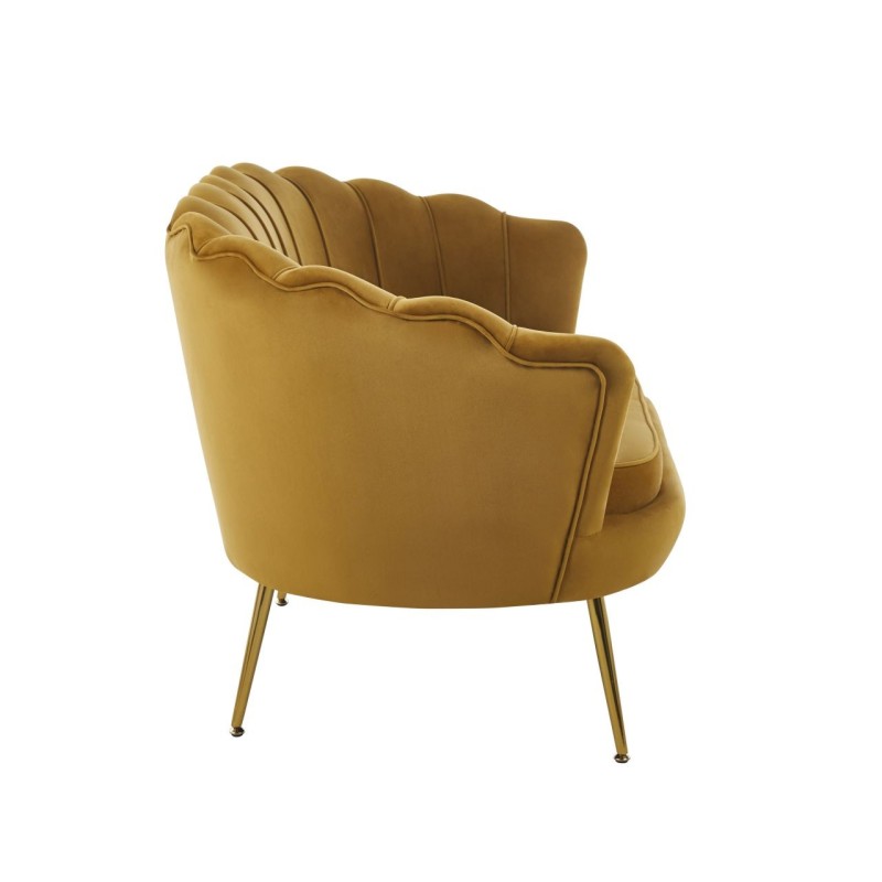 Samtsofa (Curry) /goldene Beine/