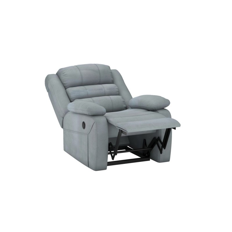 Sillón reclinable eléctrico de terciopelo (gris)