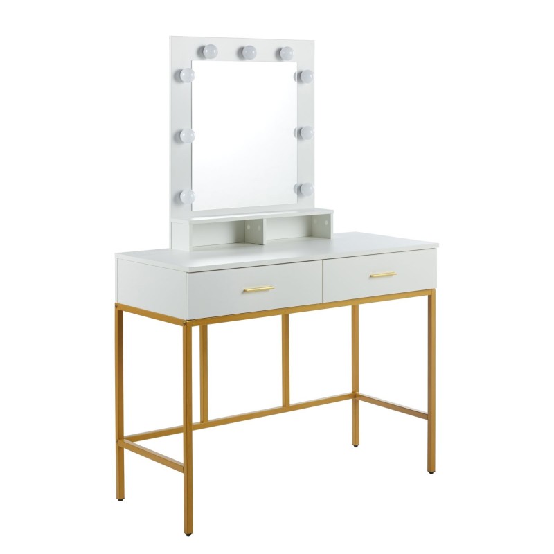 Vanity table with lighting (white)
