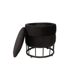 Velvet pouf (black)