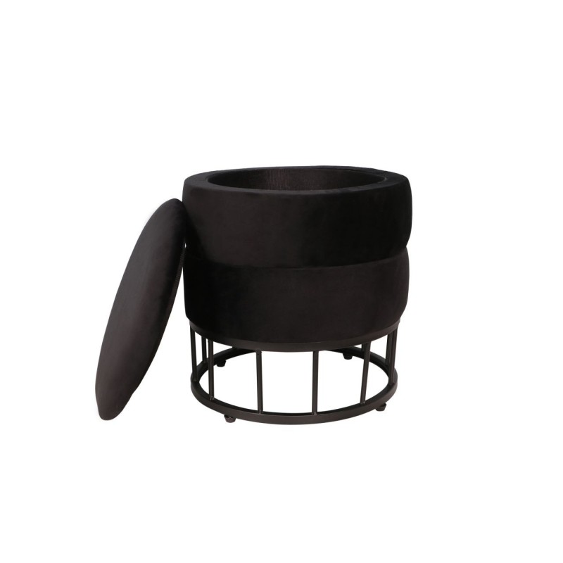 Velvet pouf (black)