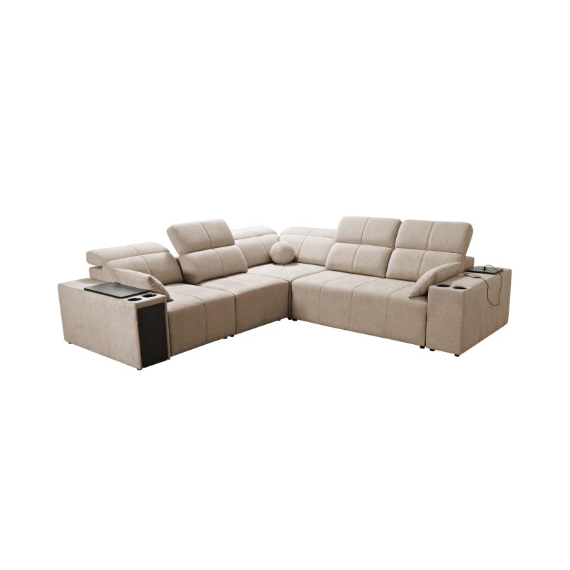 Milano III Mix Corner Sofa with Sleeping Function (Woven Fabric, Verita 28) | Your Living Room Full of Comfort