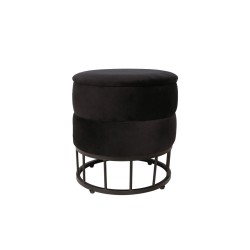 Velvet pouf (black)