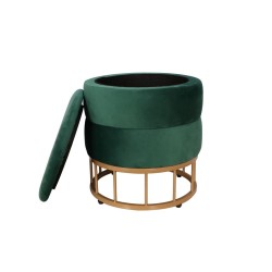 Velvet pouf (green)