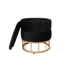 Velvet pouf (black)