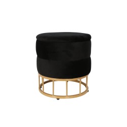 Velvet pouf (black)