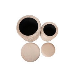 Pufs (juego de 2 piezas) beige