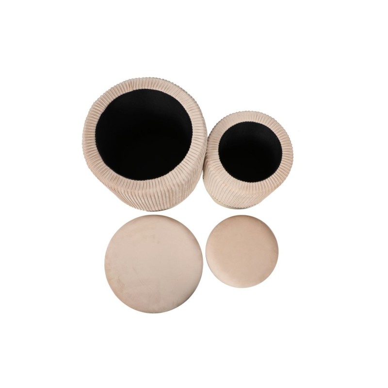 Pufs (juego de 2 piezas) beige