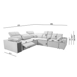 Milano III Mix Corner Sofa with Sleeping Function (Woven Fabric, Verita 28) | Your Living Room Full of Comfort