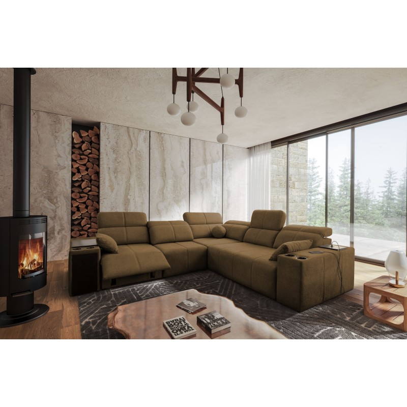 Milano III Mix Corner Sofa with Sleeping Function (Woven Fabric, Verita 28) | Your Living Room Full of Comfort