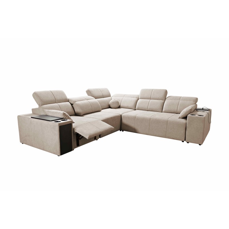 Milano III Mix Corner Sofa with Sleeping Function (Woven Fabric, Verita 09) | Your Living Room Full of Comfort