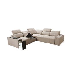 Milano III Mix Corner Sofa with Sleeping Function (Woven Fabric, Verita 09) | Your Living Room Full of Comfort