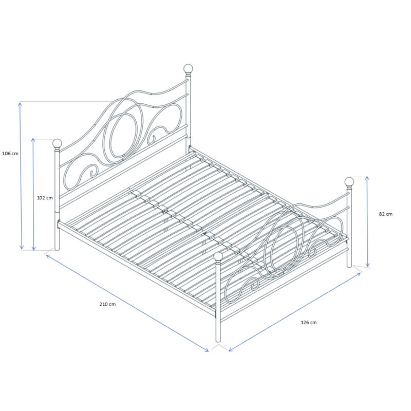 Metallbett 120x200 (schwarz)
