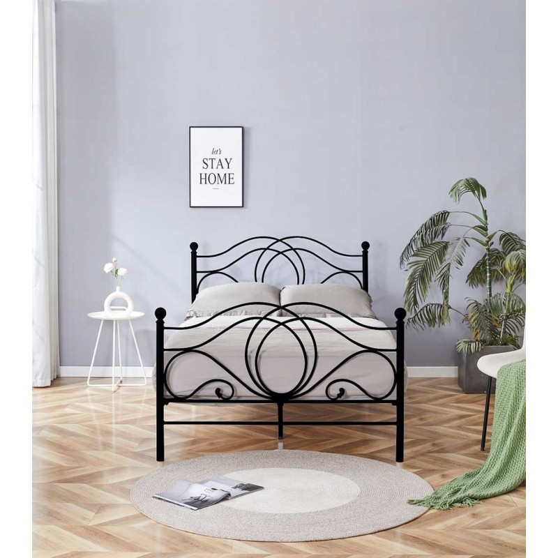 Cama de metal 120x200 (negra)