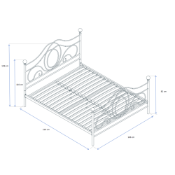 Cama de metal 160x200 (negra)