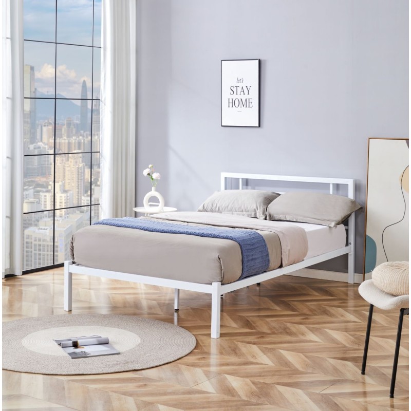 Cama de metal 120x200 (blanca)