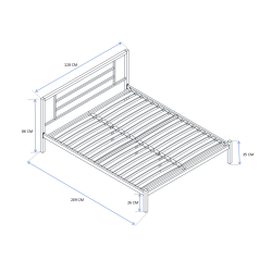 Cama de metal 120x200 (blanca)