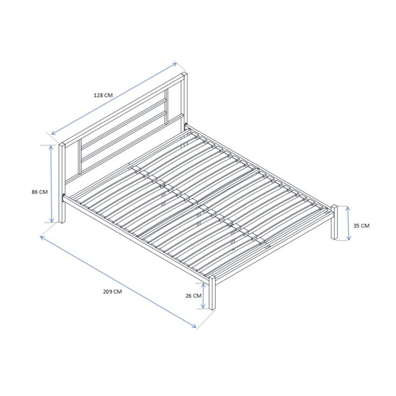 Cama de metal 120x200 (blanca)