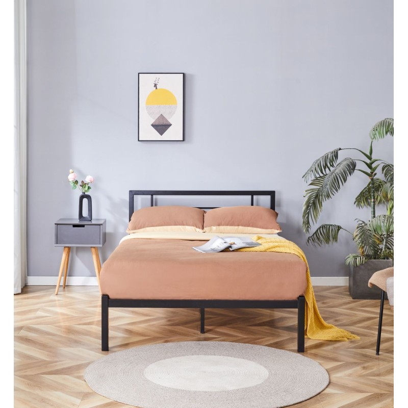 Cama de metal 120x200 (negra)