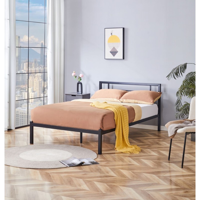 Cama de metal 120x200 (negra)